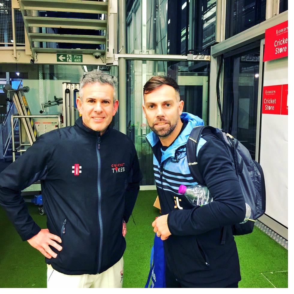 Jason with Carl Hopkinson at Lord&rsquo;s